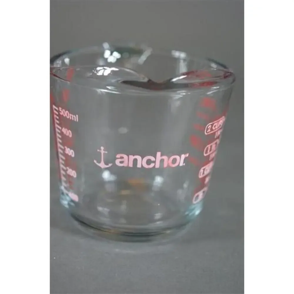 Vtg Anchor Hocking Measuring Clear Glass 1 & 2‎ CUP Sizes